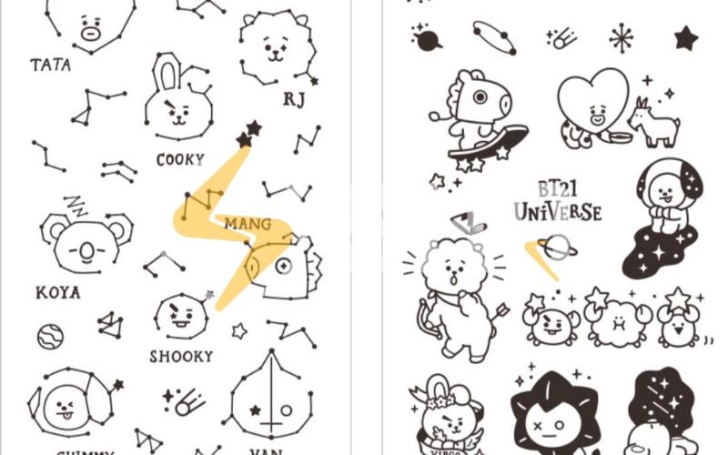 Hướng dẫn cách vẽ sticker cute không màu đơn giản dễ vẽ