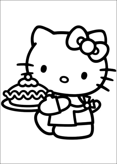 Bộ sưu tập tranh tô màu Hello Kitty đáng yêu