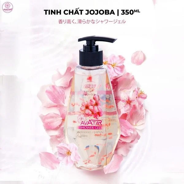 Sữa tắm thơm mịn da jojoba bông hoa Avatar Jojoba Shower Gel 350ml