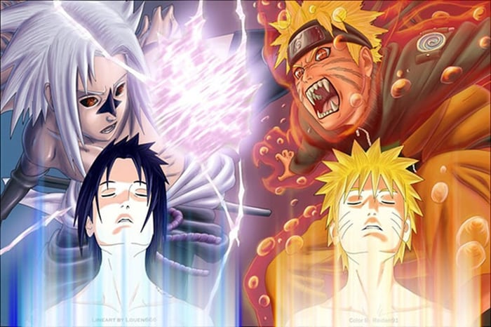 Bức tranh sống động của Naruto và Sasuke