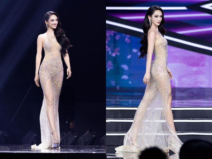 Chiếc đầm trong suốt gây chú ý của mỹ nhân Miss Universe Vietnam