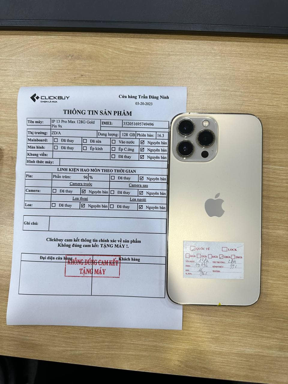 iPhone 13 Pro Max 128GB Cũ đẹp 99% - Không zin tặng máy